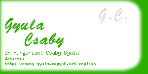 gyula csaby business card